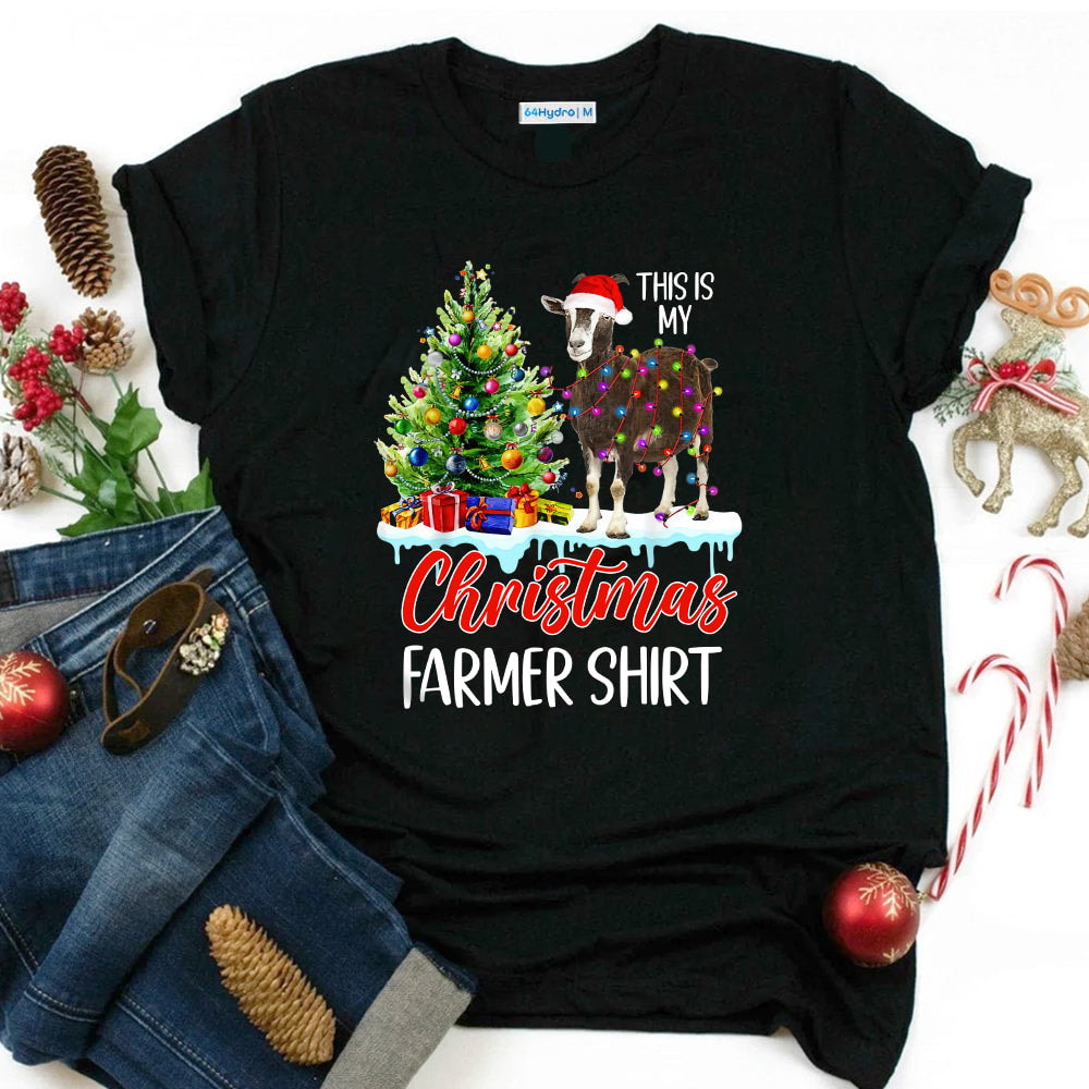 Farmer Christmas Goat Dark Classic T Shirt