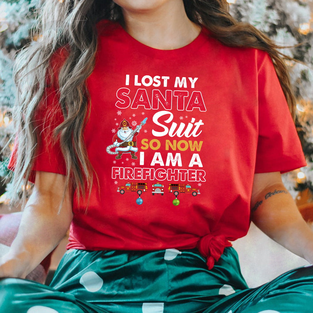 Firefighter Lost Christmas Dark Classic T Shirt