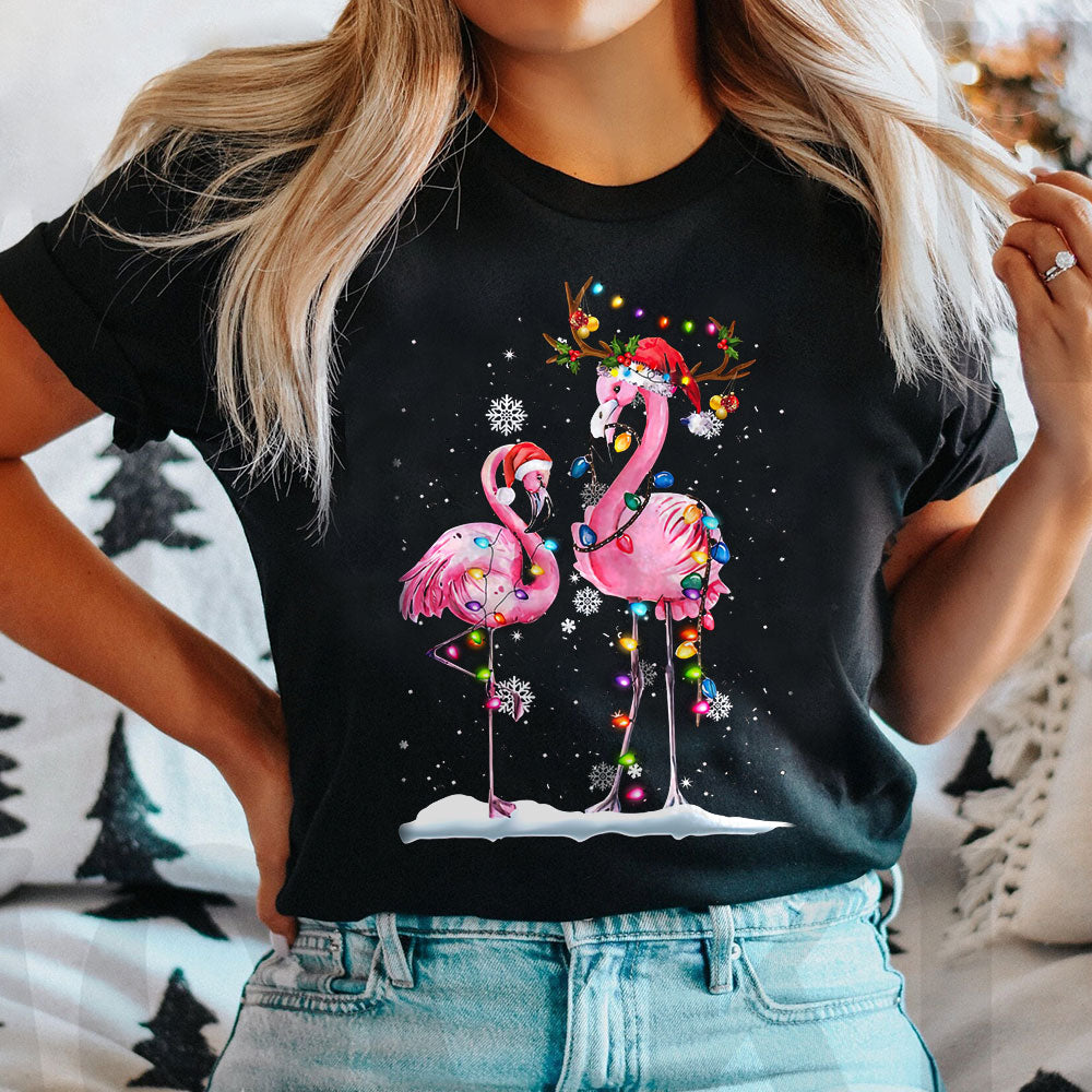 Flamingo Christmas Dark Classic T Shirt