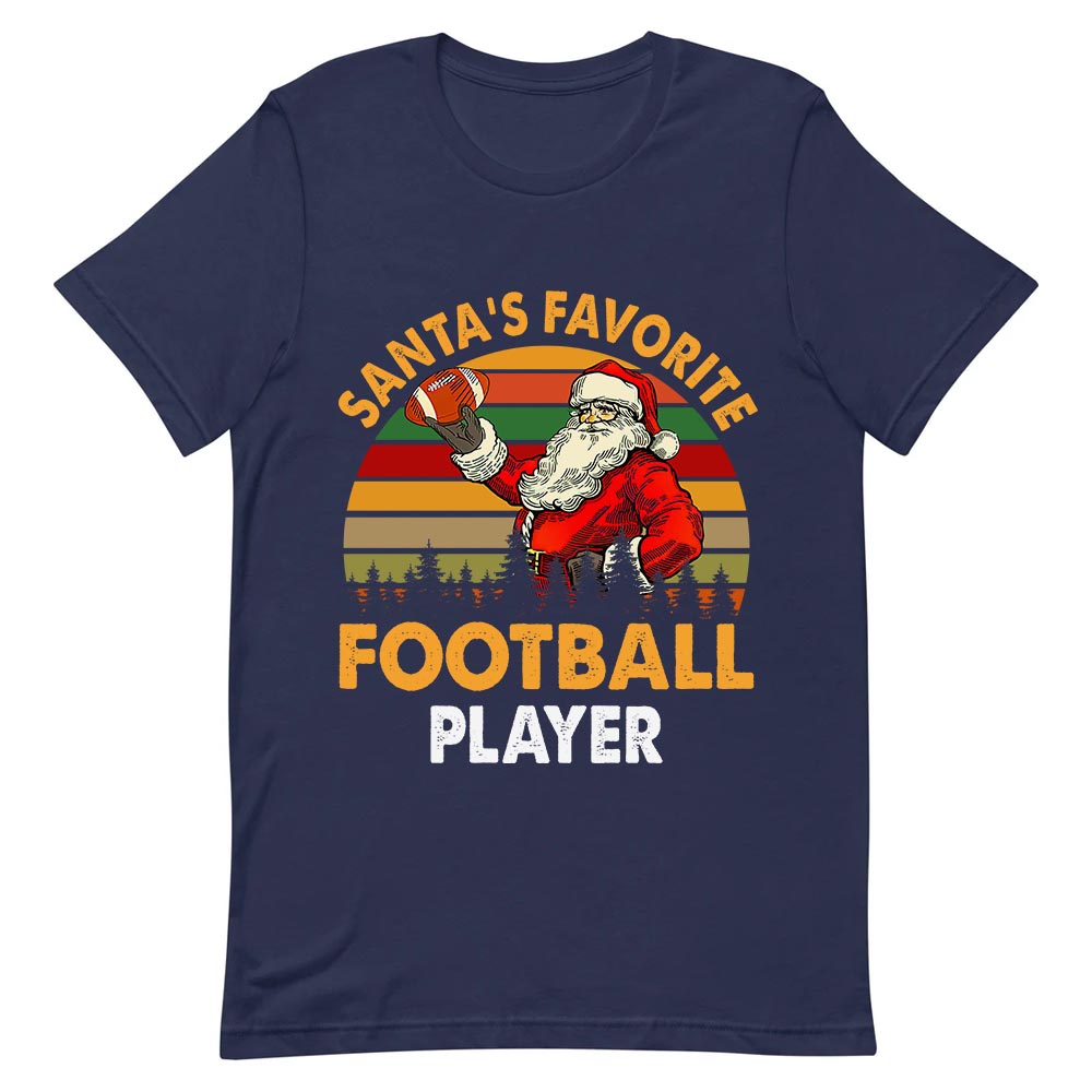 Football Christmas Santa Favorite Player Dark Classic T Shirt