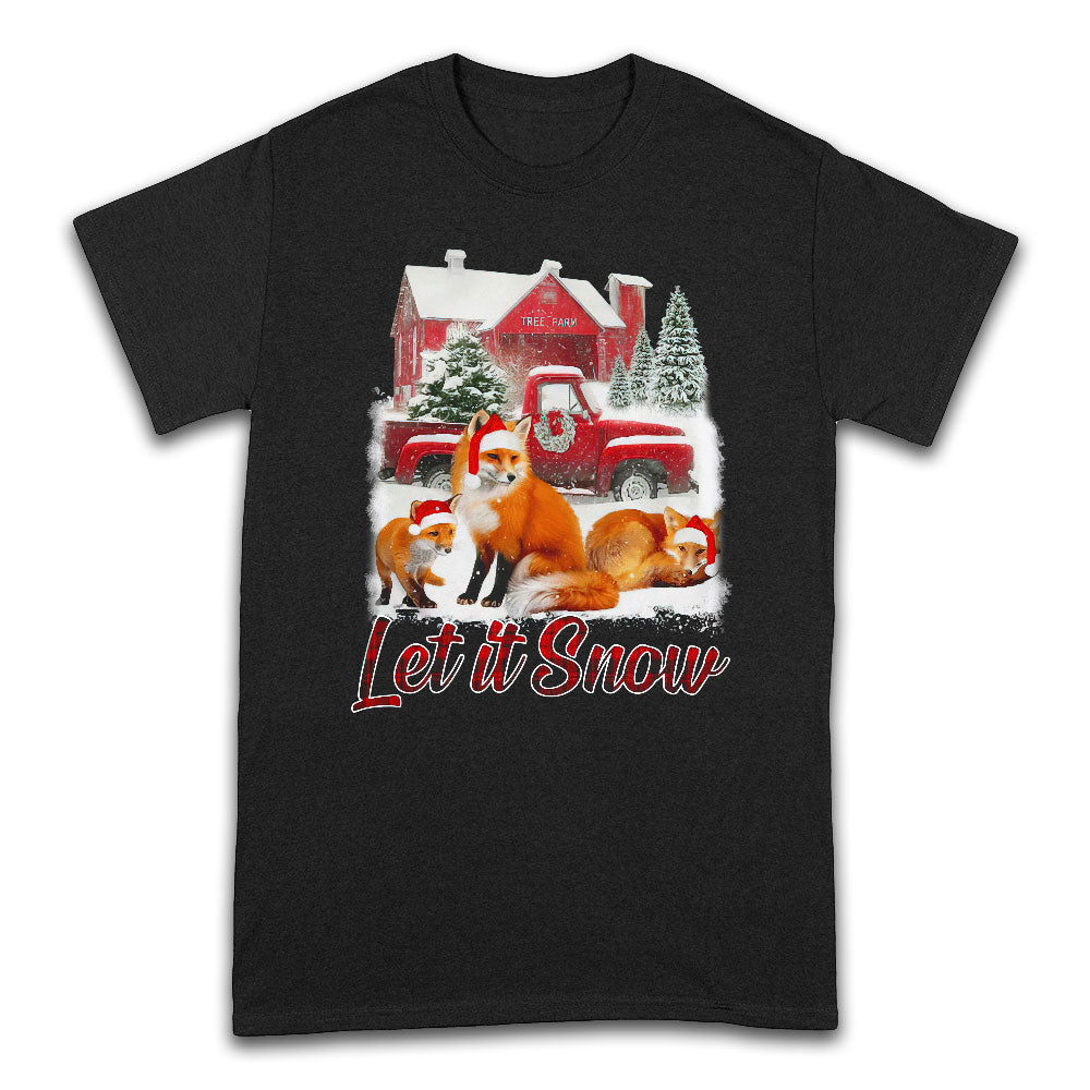 Fox Red Truck Christmas Dark Classic T Shirt