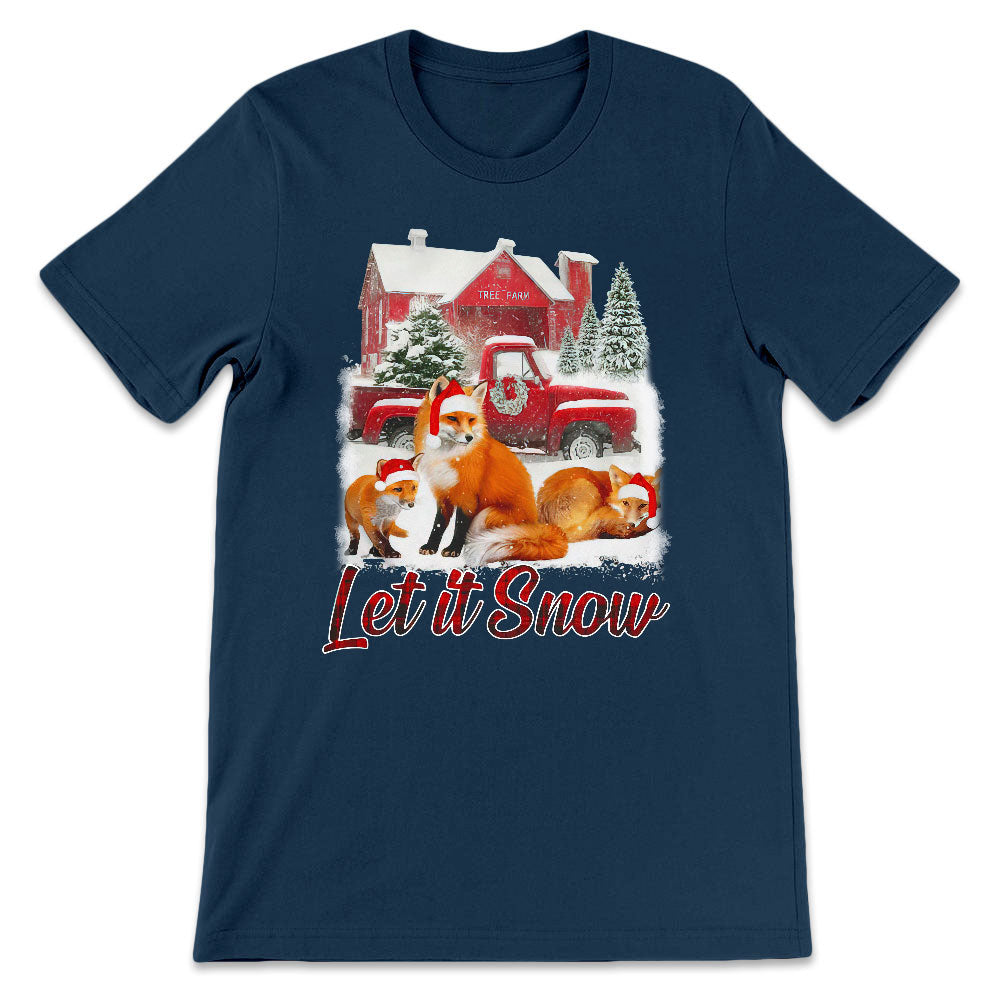 Fox Red Truck Christmas Dark Classic T Shirt