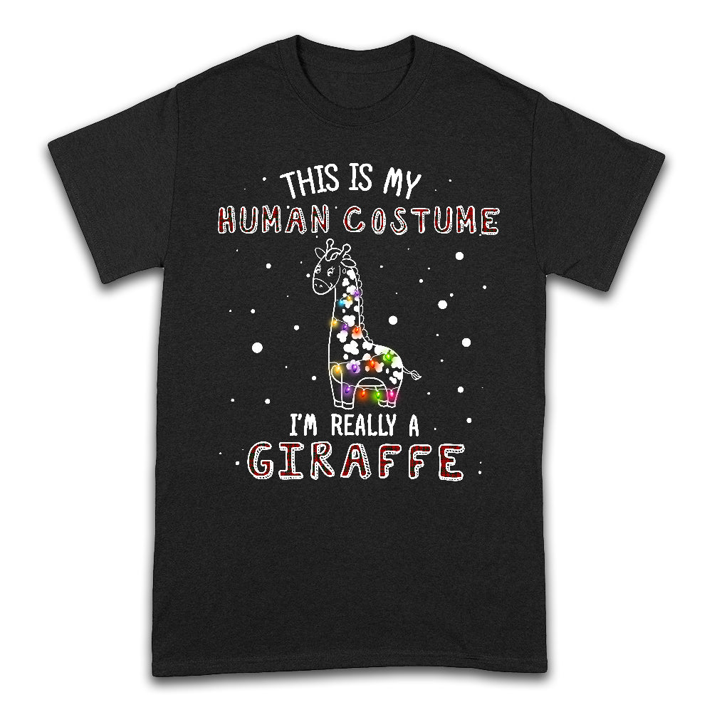 Giraffe Human Costume Christmas Dark Classic T Shirt