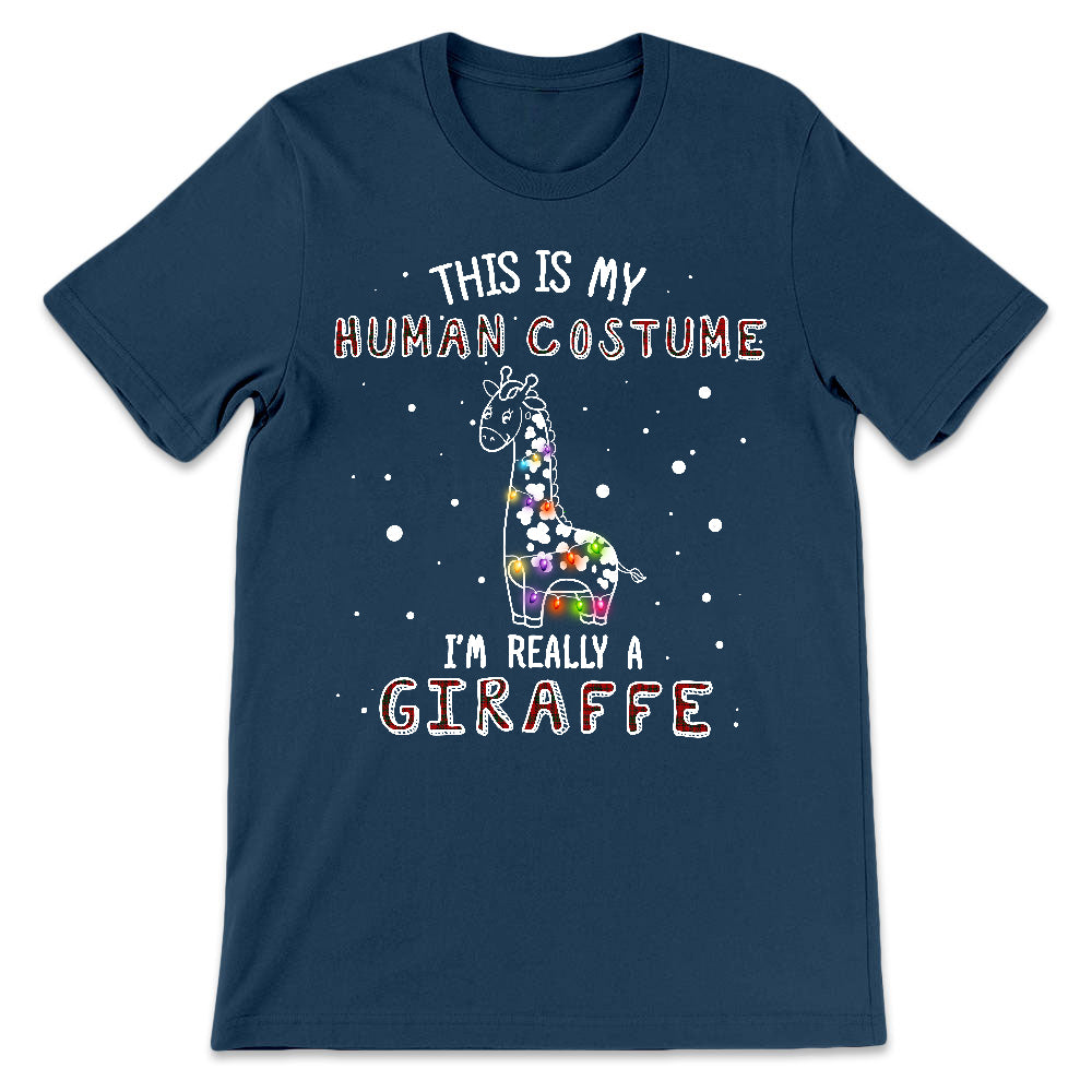 Giraffe Human Costume Christmas Dark Classic T Shirt