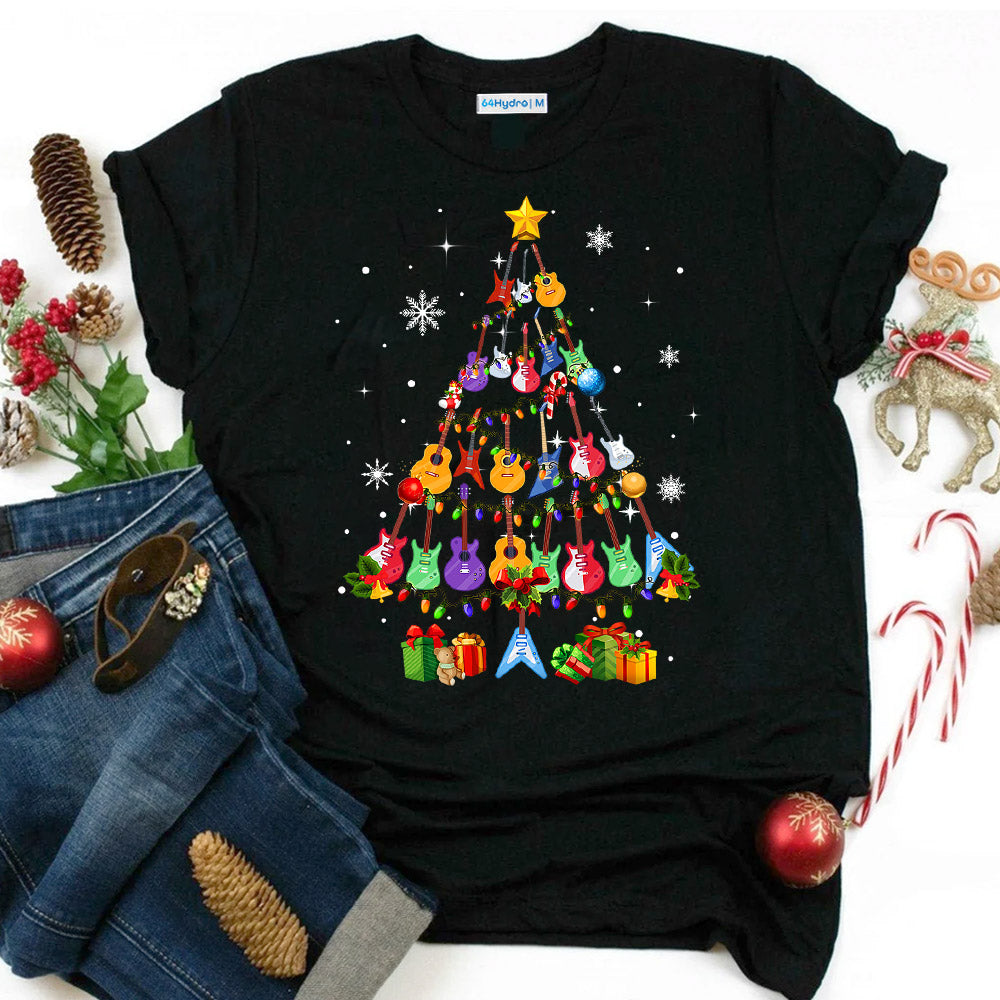 Guitar Christmas Tree Dark Classic T Shirt