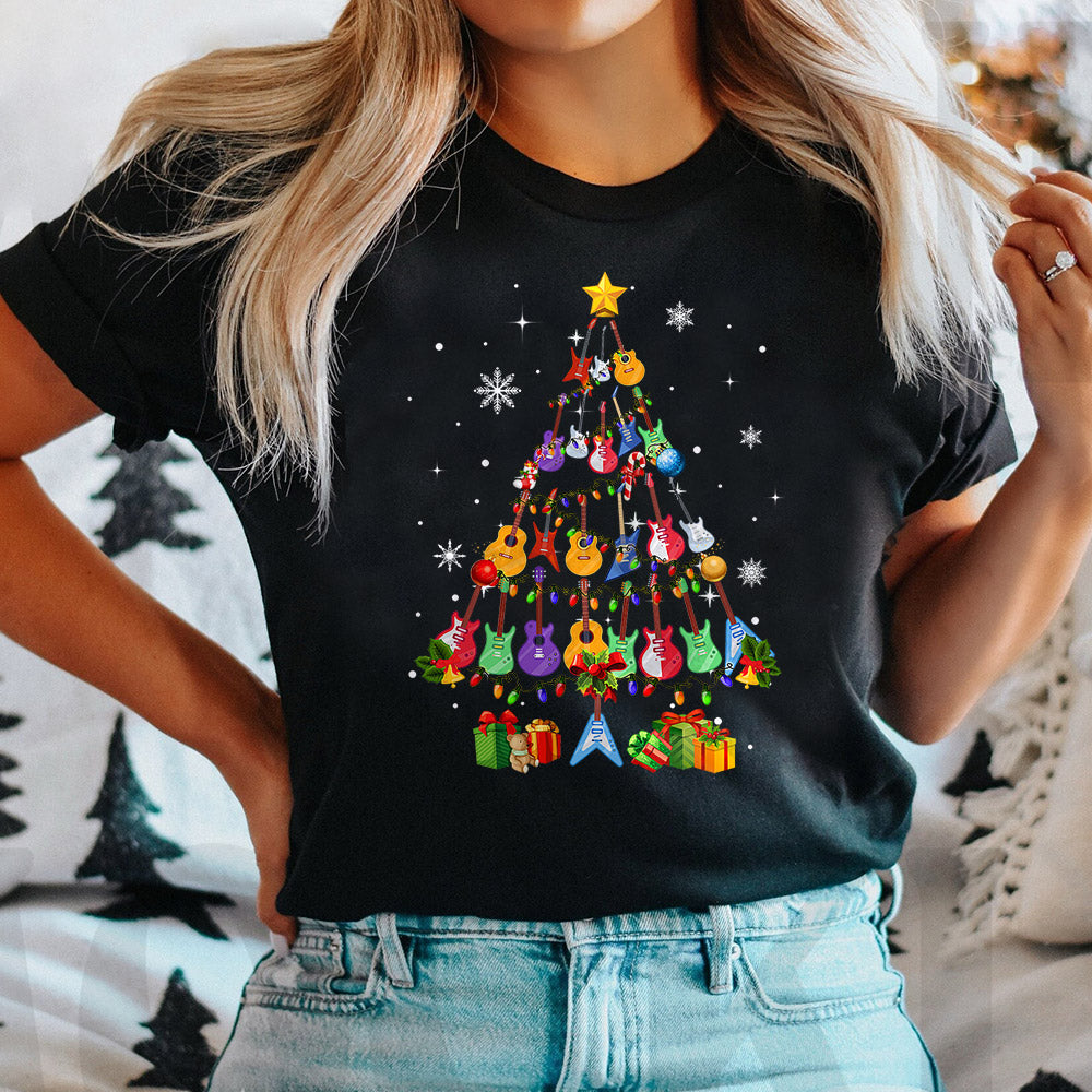 Guitar Christmas Tree Dark Classic T Shirt