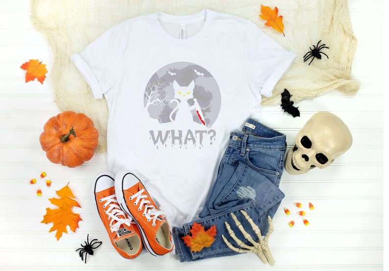 Halloween Cat Shirt, Cute Ghost