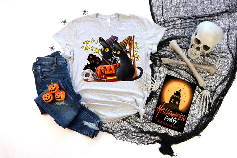 Halloween Gift, Black Cat Shirt, Cat Lovers