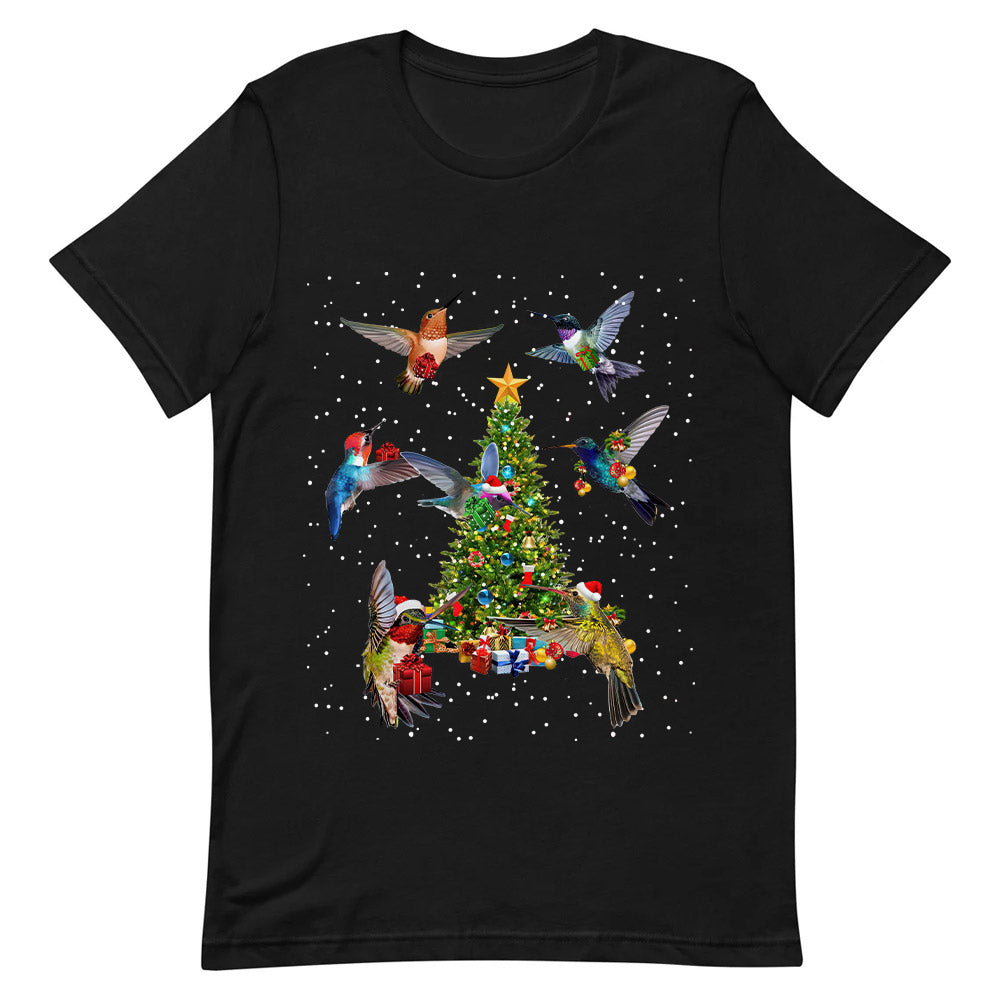 Hummingbird Around Christmas Tree Dark Classic T Shirt