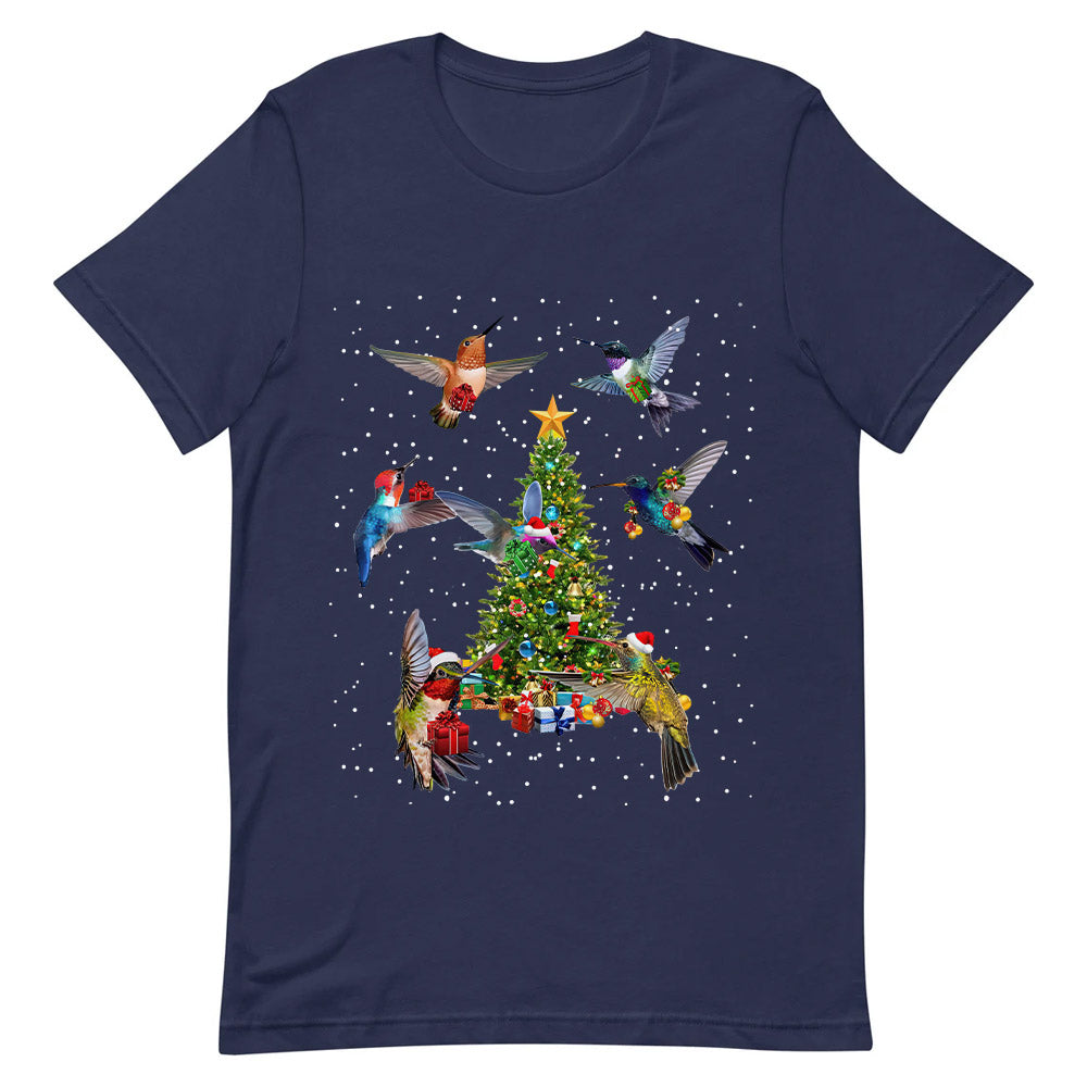 Hummingbird Around Christmas Tree Dark Classic T Shirt