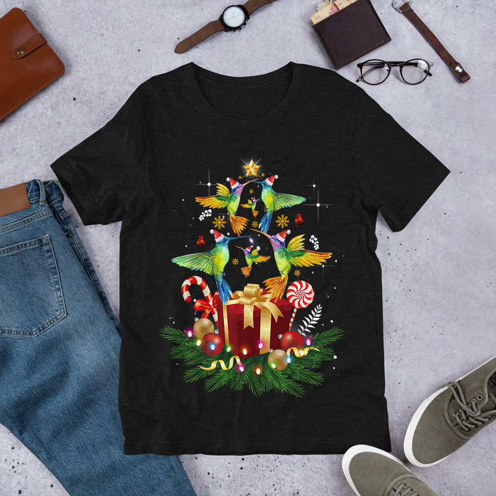 Hummingbird Christmas Tree Gift Dark Classic T Shirt
