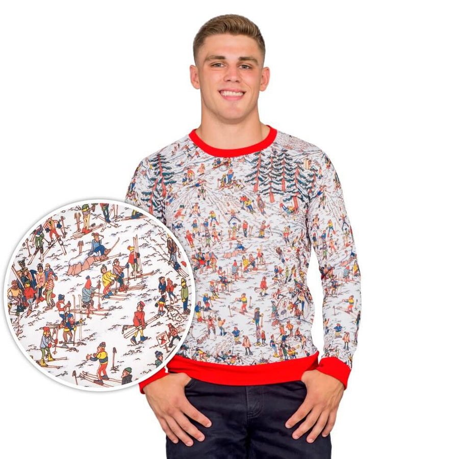 Where's Waldo Snow Mountain Long Sleeve Ugly Christmas Sweater