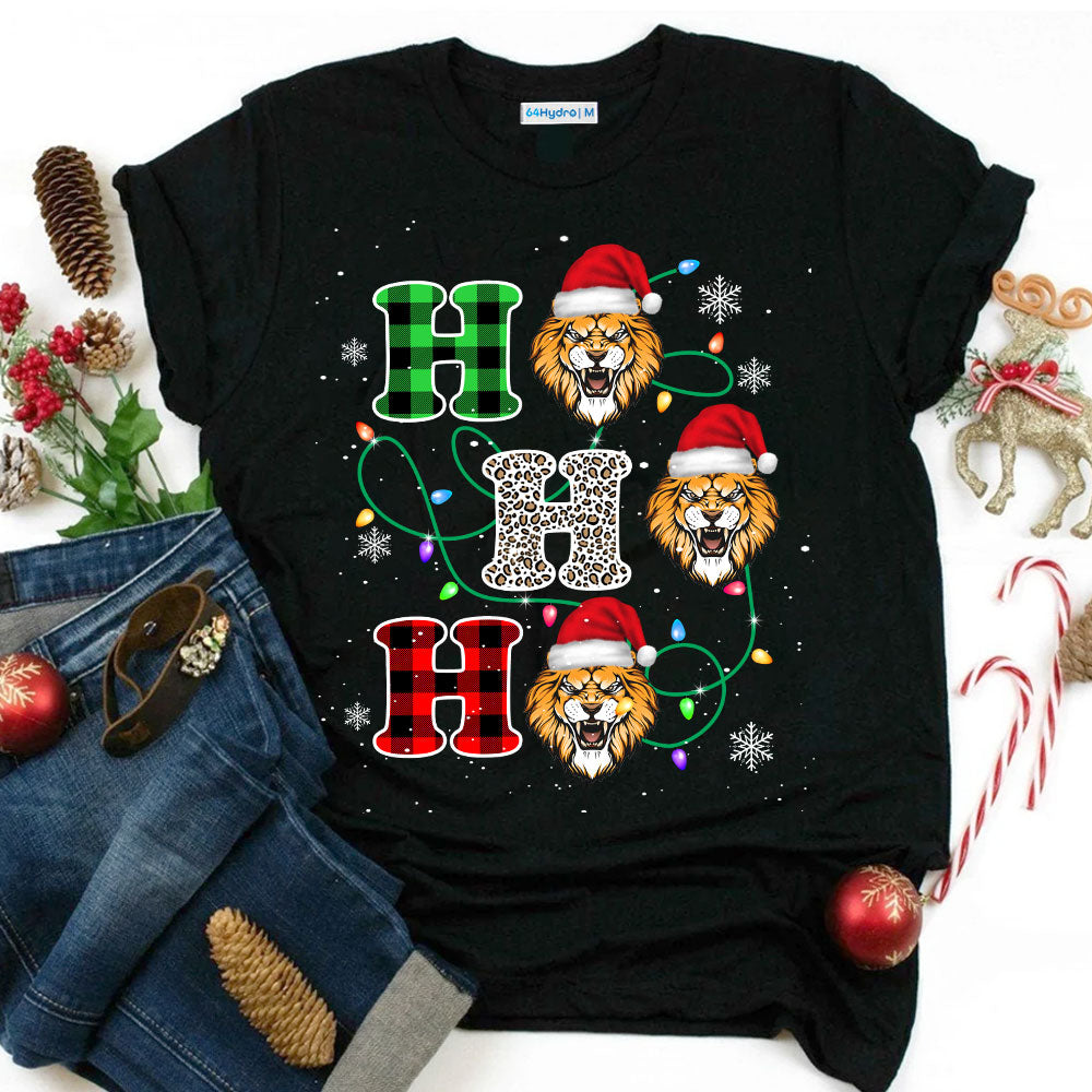 Lion Santa Hat Christmas Dark Classic T Shirt