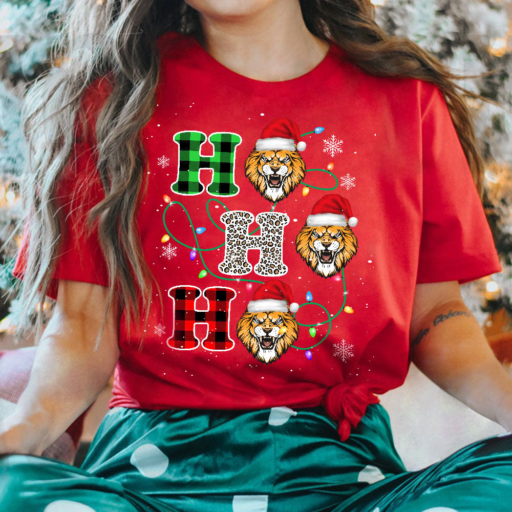 Lion Santa Hat Christmas Dark Classic T Shirt