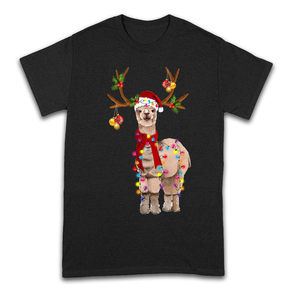 Llama Gorgeous Reindeer Christmas Dark Classic T Shirt