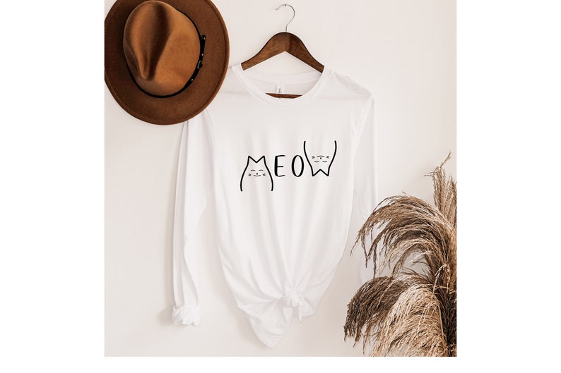 Meow Shirt for Cat Lover, Funny Cat