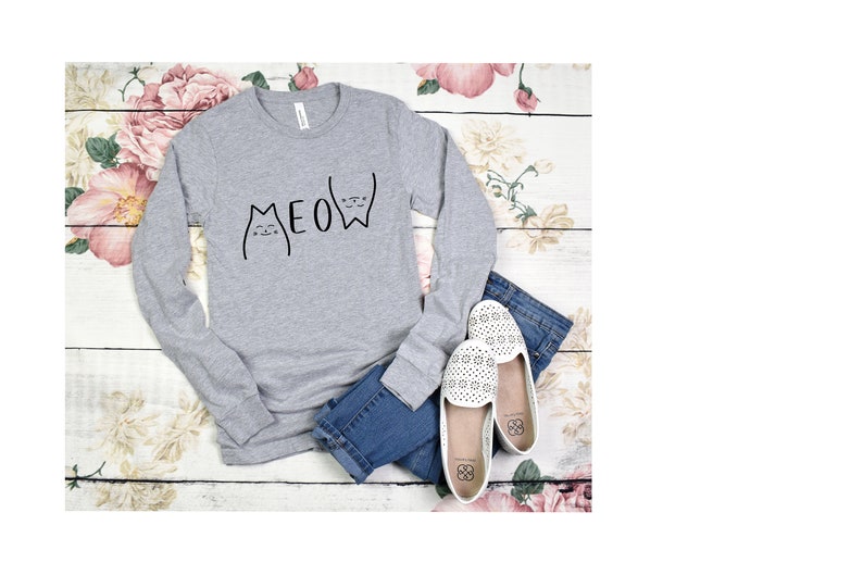 Meow Shirt for Cat Lover, Funny Cat