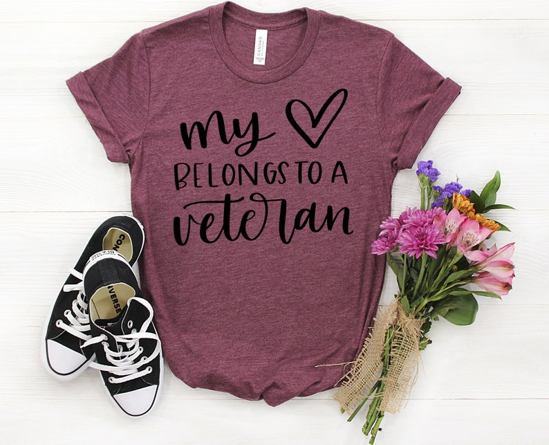 My Heart Belongs to a Veteran Womens T-Shirt