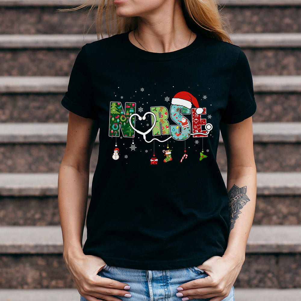 Nurse Christmas Decoration Dark Classic T Shirt