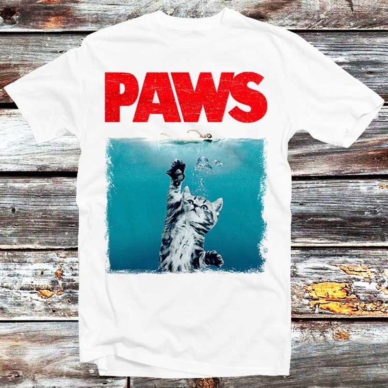 Paws Jaws Cat Fun T-Shirt Pet Lover