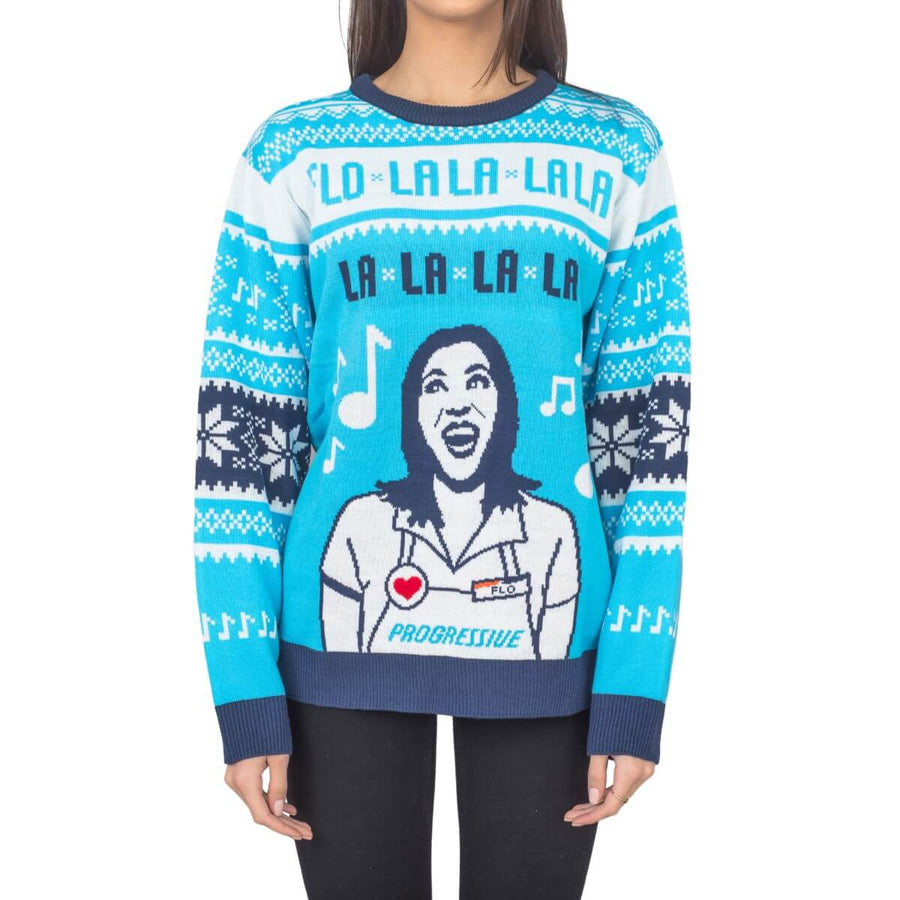 Official Progressive Singing Flo! Voice Box Ugly Sweater