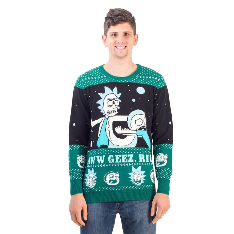 Rick and Morty Aww Geez, Rick Ugly Christmas Sweater