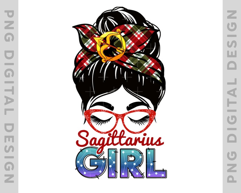 Sagittarius Girl Messy Bun T-Shirt