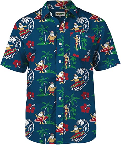 Santa Tropical Hawaiian Shirts for Men
