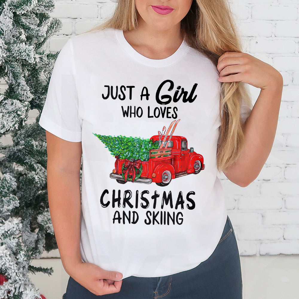Skiing Christmas Lover Light Classic T Shirt