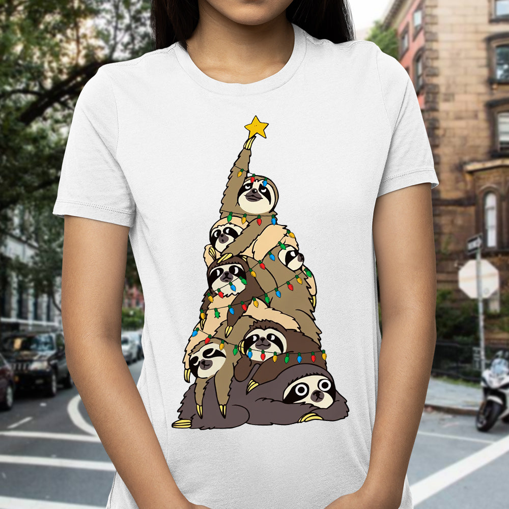 Sloth Christmas Tree Light Classic T Shirt