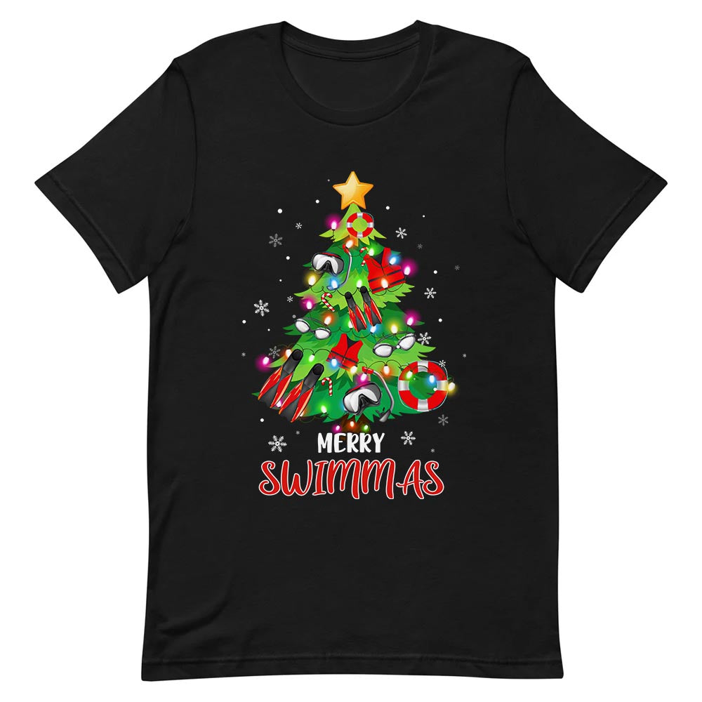 Swimming Merry Christmas Dark Classic T Shirt
