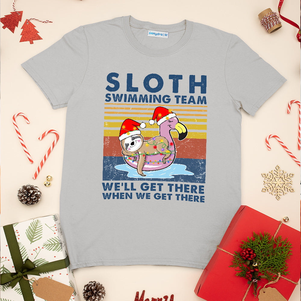 Swimming Sloth Team Christmas Light Classic T Shirt