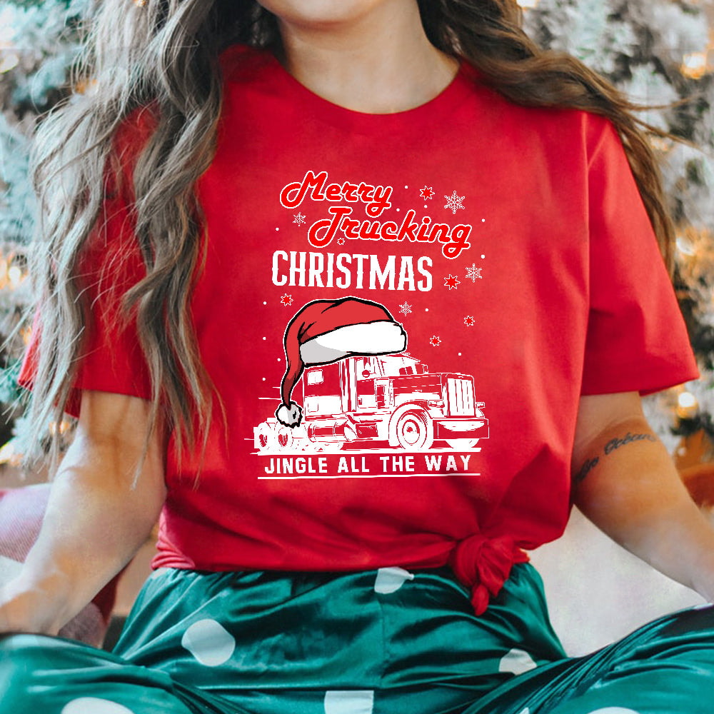 Trucker Christmas Dark Classic T Shirt