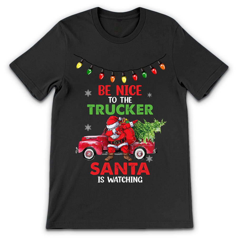 Trucker Santa Christmas Dark Classic T Shirt