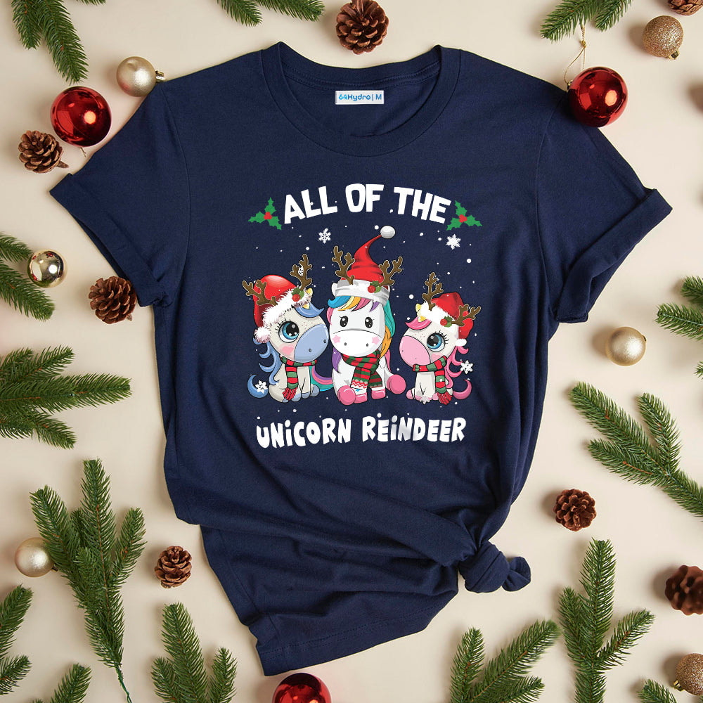 Unicorn Christmas All Of Reindeer Dark Classic T Shirt