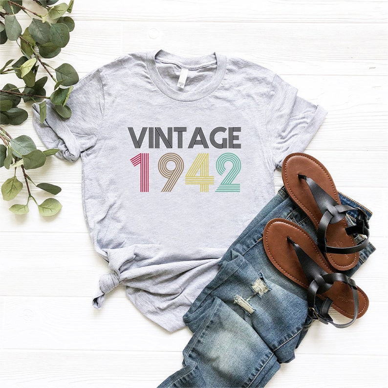 Vintage 1942 Birthday Shirt,80th