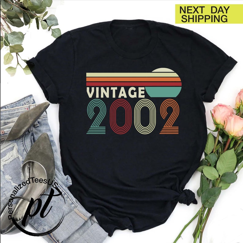 Vintage 2002 T-Shirt, Gift for 20th