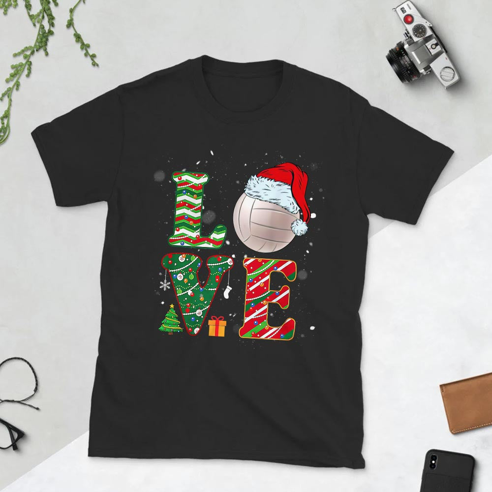 Volleyball Christmas Love Dark Classic T Shirt