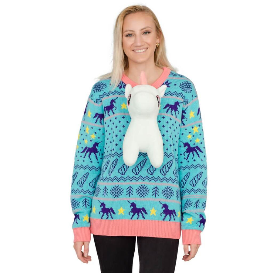 Women's 3D Unicorn Ugly Christmas Sweater