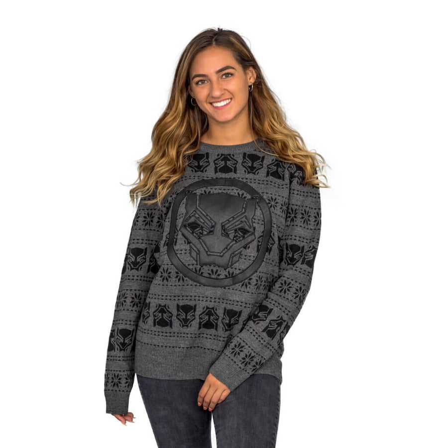 Women's Black Panther Ugly Christmas Sweater