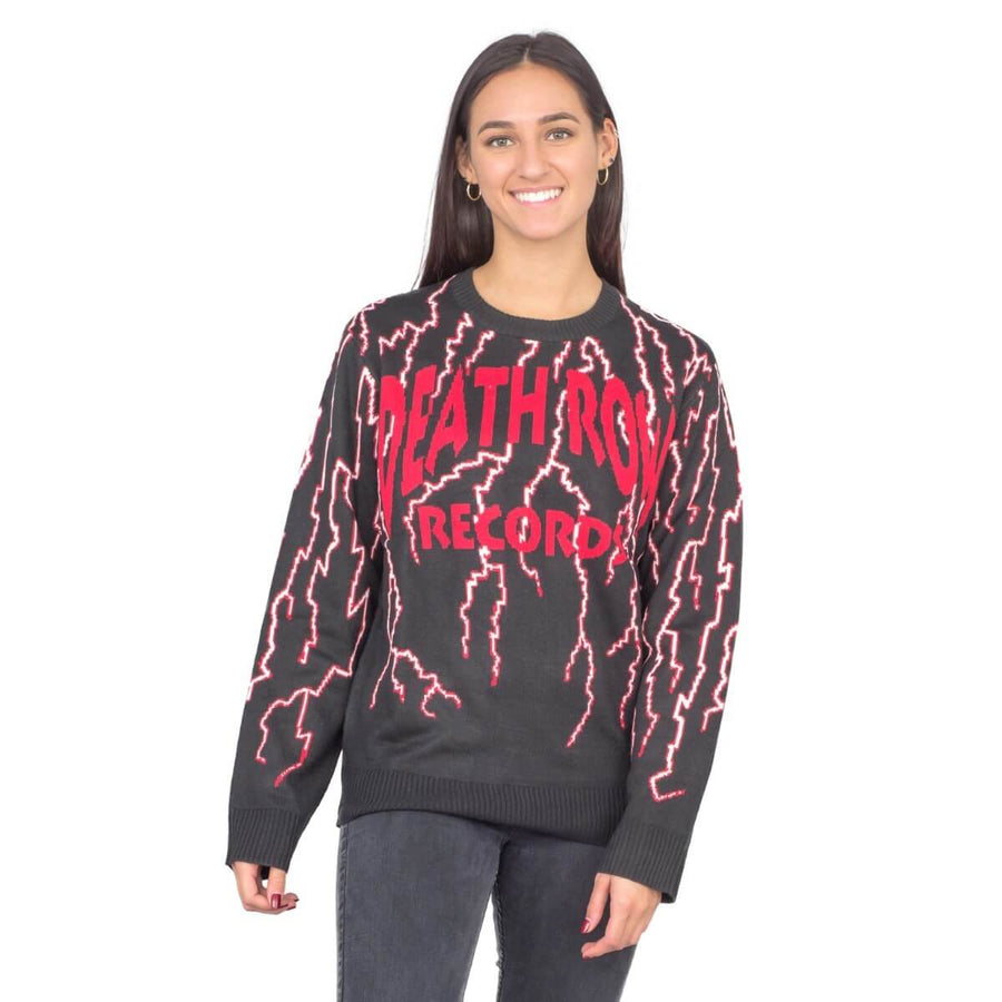 Women's Death Row Records Lightning Ugly Christmas Sweater