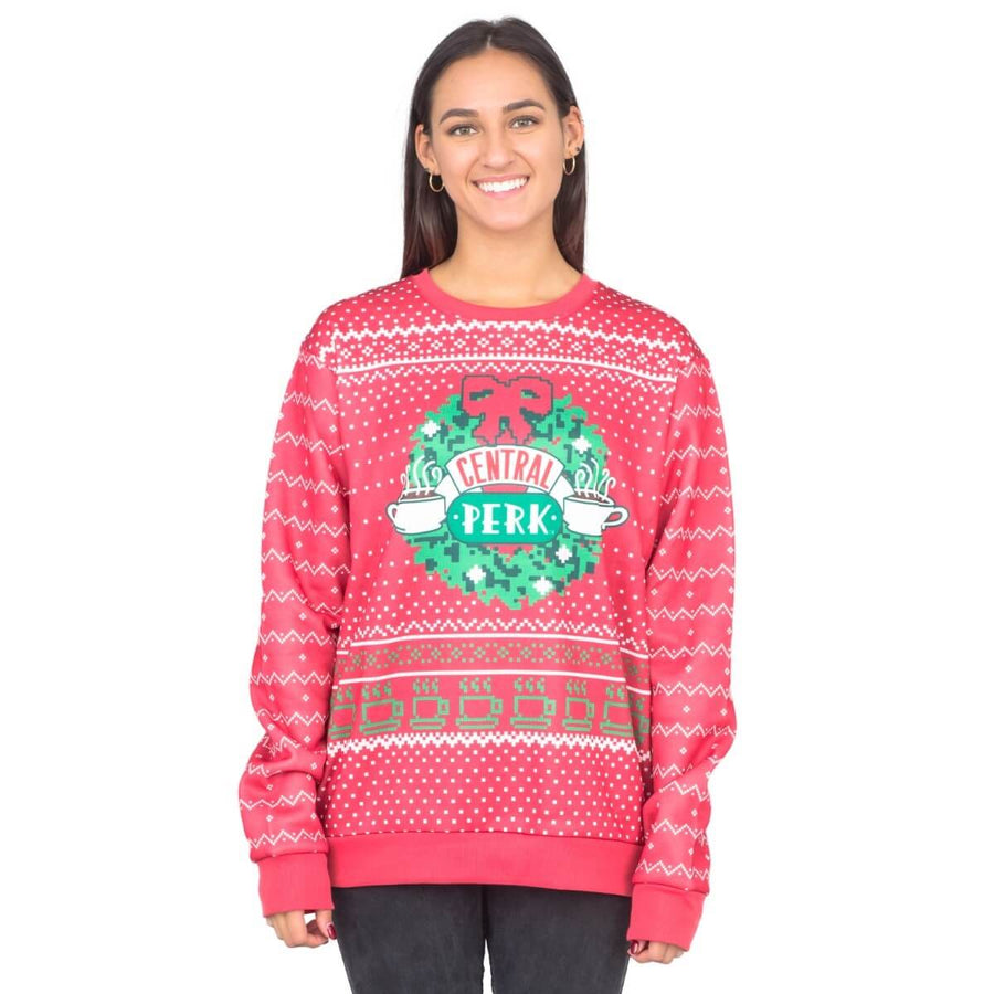 Women's Friends Central Perk Wreath Ugly Christmas Sweater