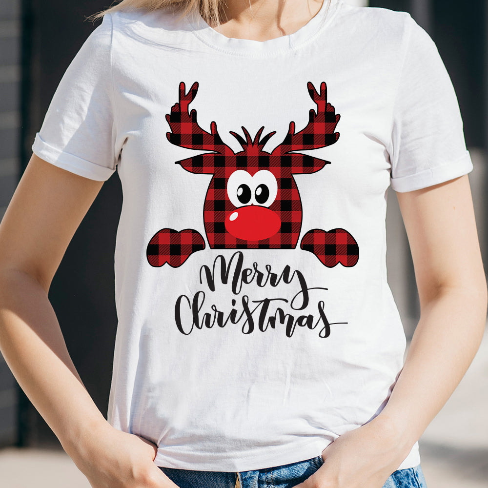 Xmas Reindeer Christmas Light Classic T Shirt