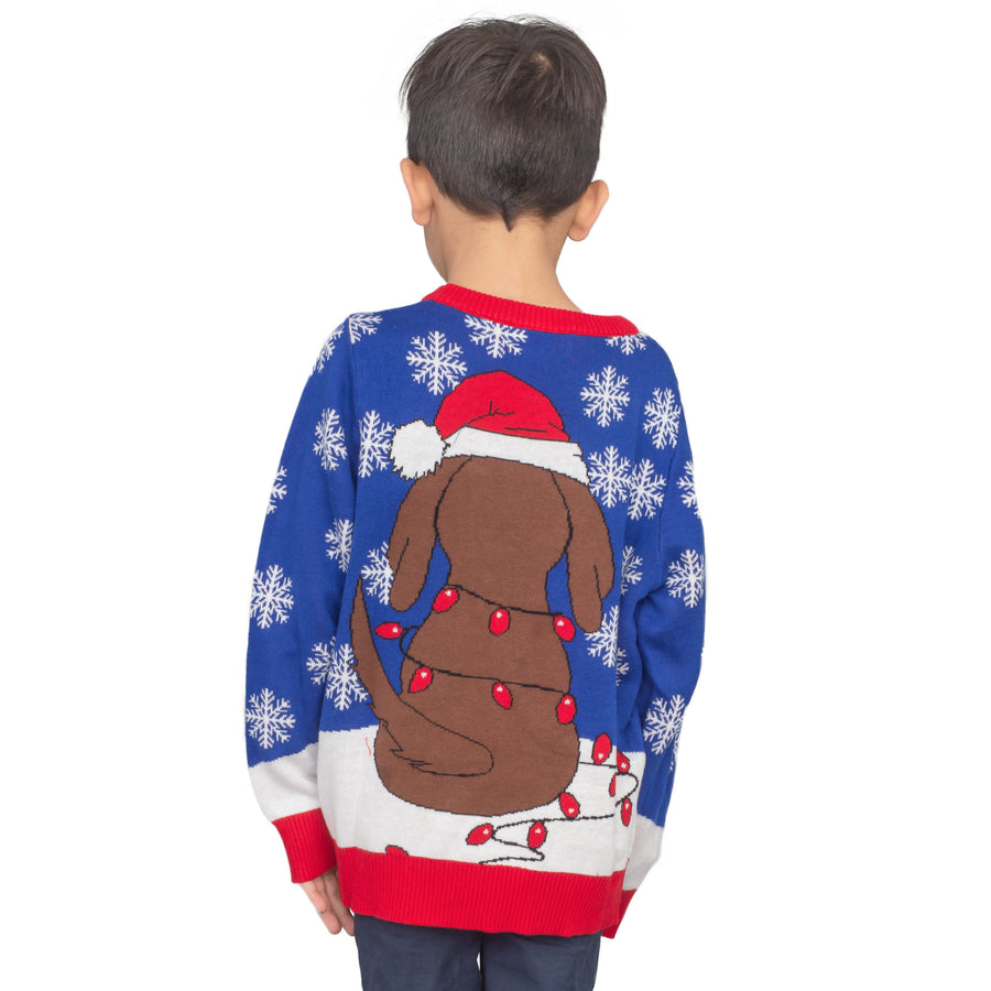 Youth Flappy Dog Animated Puppy Ears Ugly Christmas Sweater