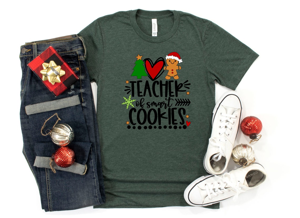 Cute Funny Christmas School Shirt Teacher Cookies