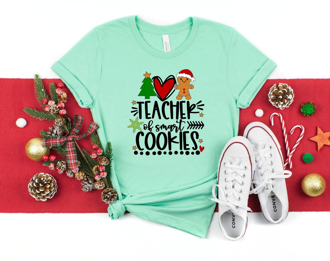 Cute Funny Christmas School Shirt Teacher Cookies