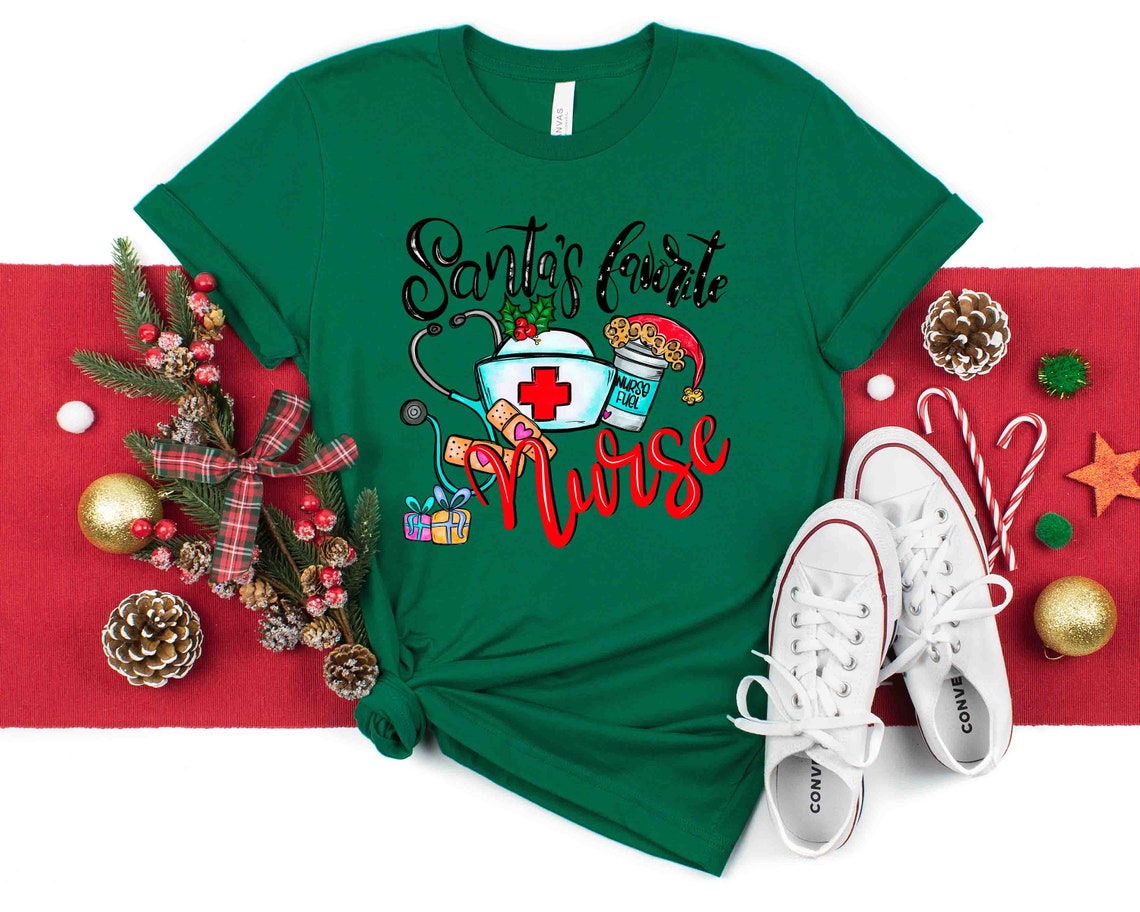 Santa's Favorite Nurse Stuff Shirt