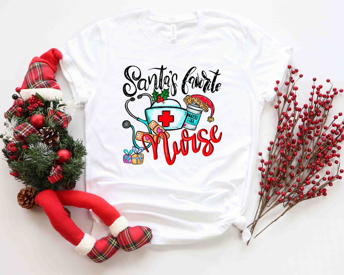 Santa's Favorite Nurse Stuff Shirt
