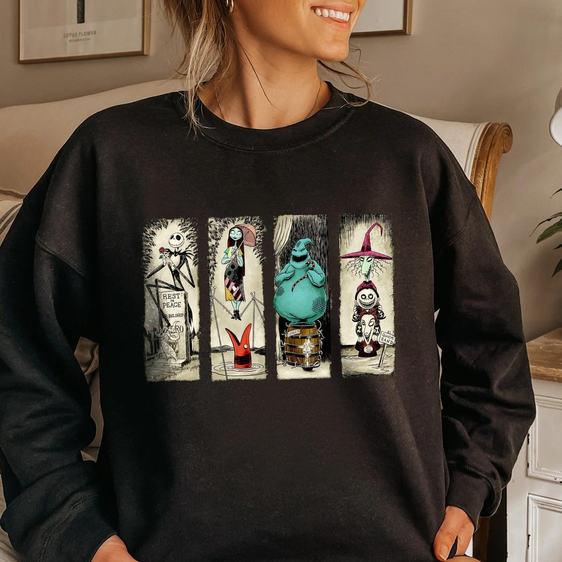 Retro Haunted Mansion The Nightmare Before Christmas Hoodie Sweatshirt