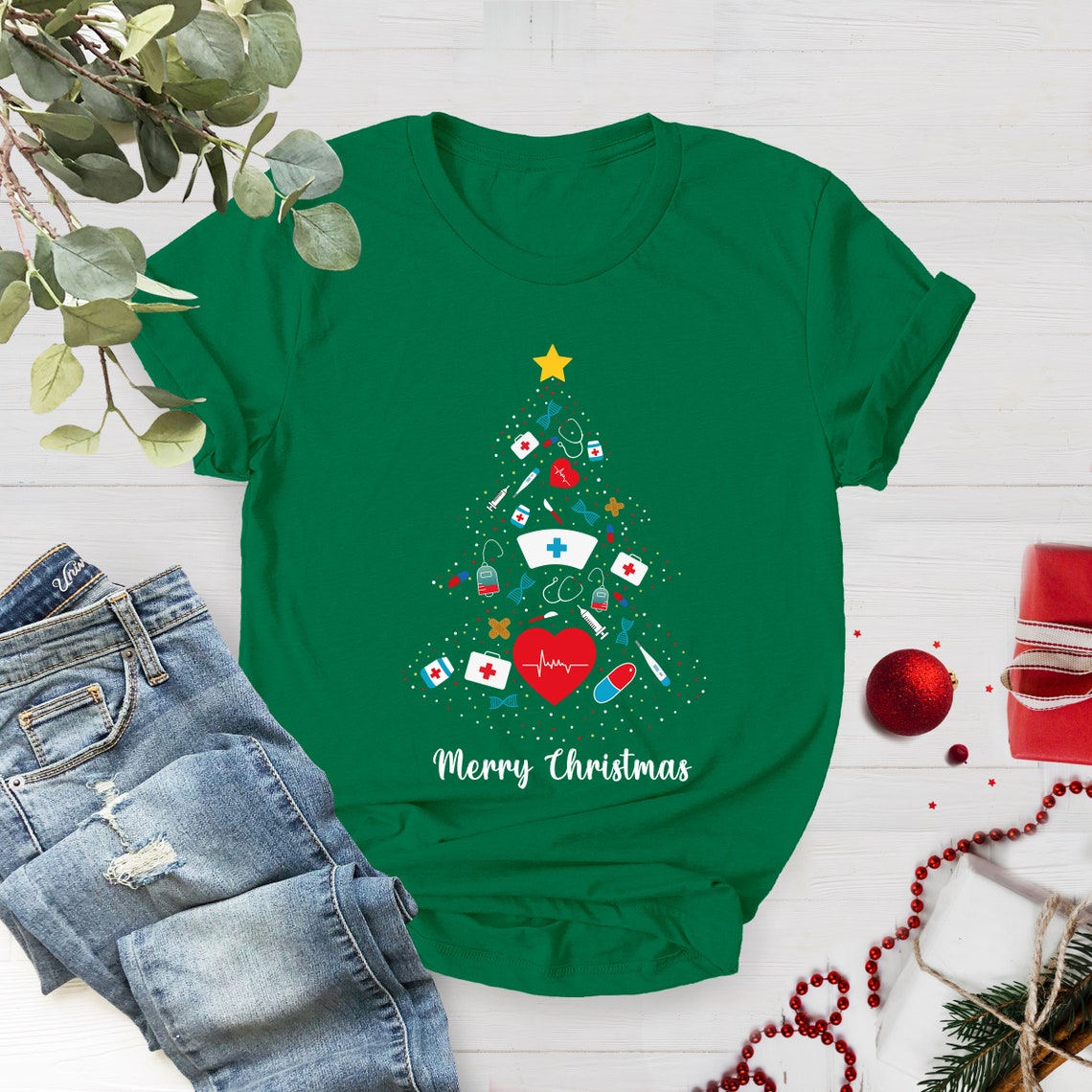 Nurse Christmas Tree Shirt